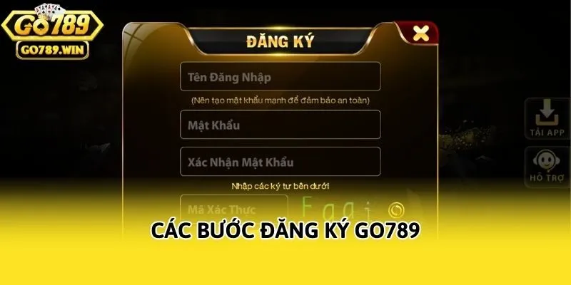 Các bước đăng ký Go789