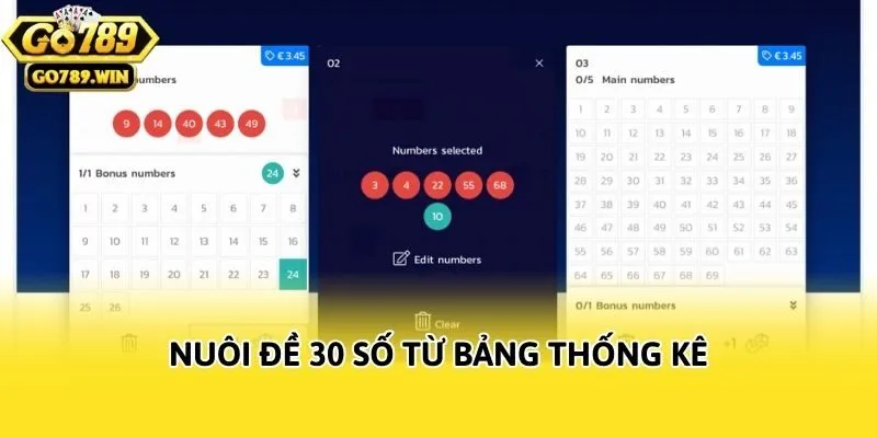 Nuôi đề 30 số từ bảng thống kê